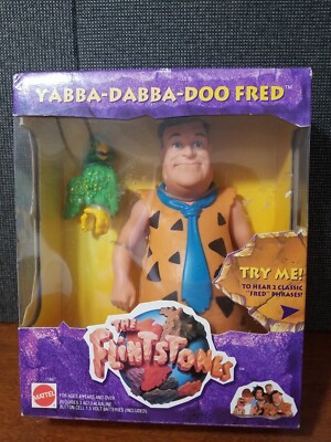 The FLINTSTONES Talking YABBA-DABBA-DOO Fred (Mattel 1993) 8'' Action Figure
