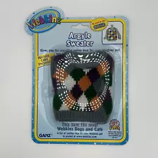 🍂 New Webkinz Argyle Sweater - Unused Code, Pet & Smoke-Free 🍂