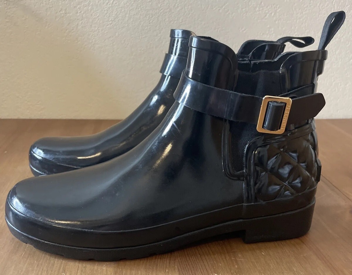 Hunter Black Gloss Chelsea Rain Boots Women main image 3