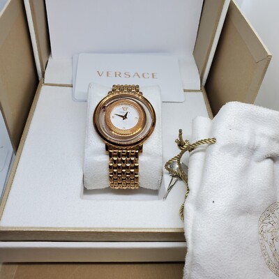 Versace Women's VQV Venus Red Topaz Yellow-Gold IP Stainless