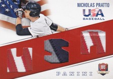 2015 Panini USA Baseball Patch Nicholas Pratto /35 National Team