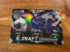 2019 Bowman Chrome Draft Progression Refractor /250 Brett Baty Peterson Rookie