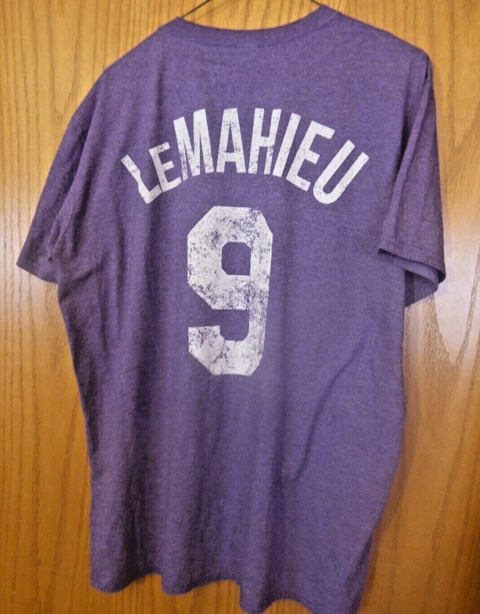 D J LeMahieu #9 Colorado Rockies Play Elect Purple T-Shirt Size XL