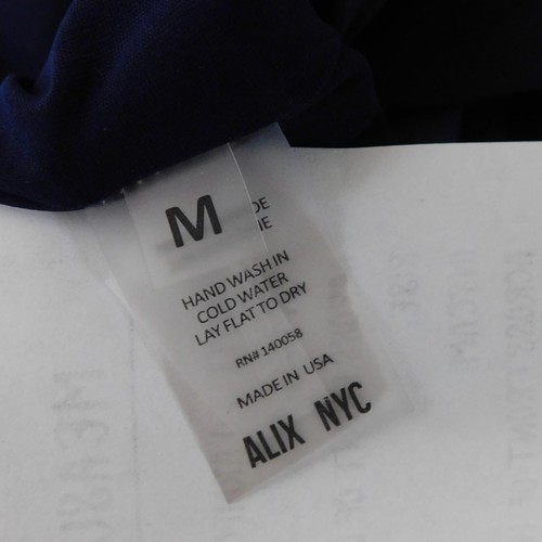 ALIX NYC Xenia Cut Out Slash Crop Top Navy Blue Minimalist Stretch Solid Medium - Picture 11 of 16