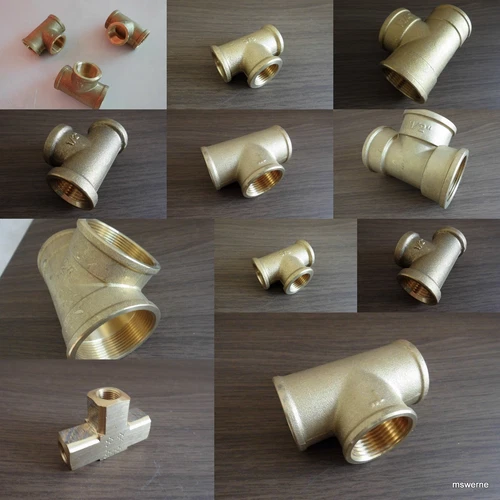Messing Fittinge Gewindefitting T - Stück 1/4" 3/8" 1/2" 3/4" 1" 11/4" 11/2" 2".