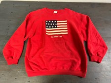 Vintage JG Hook USA American Flag Crewneck Sweatshirt Size Large J.G.