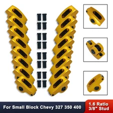 For Chevy SBC 327 350 400 Roller Rocker Arms Set 1.6 Ratio 3/8" Stud Aluminum