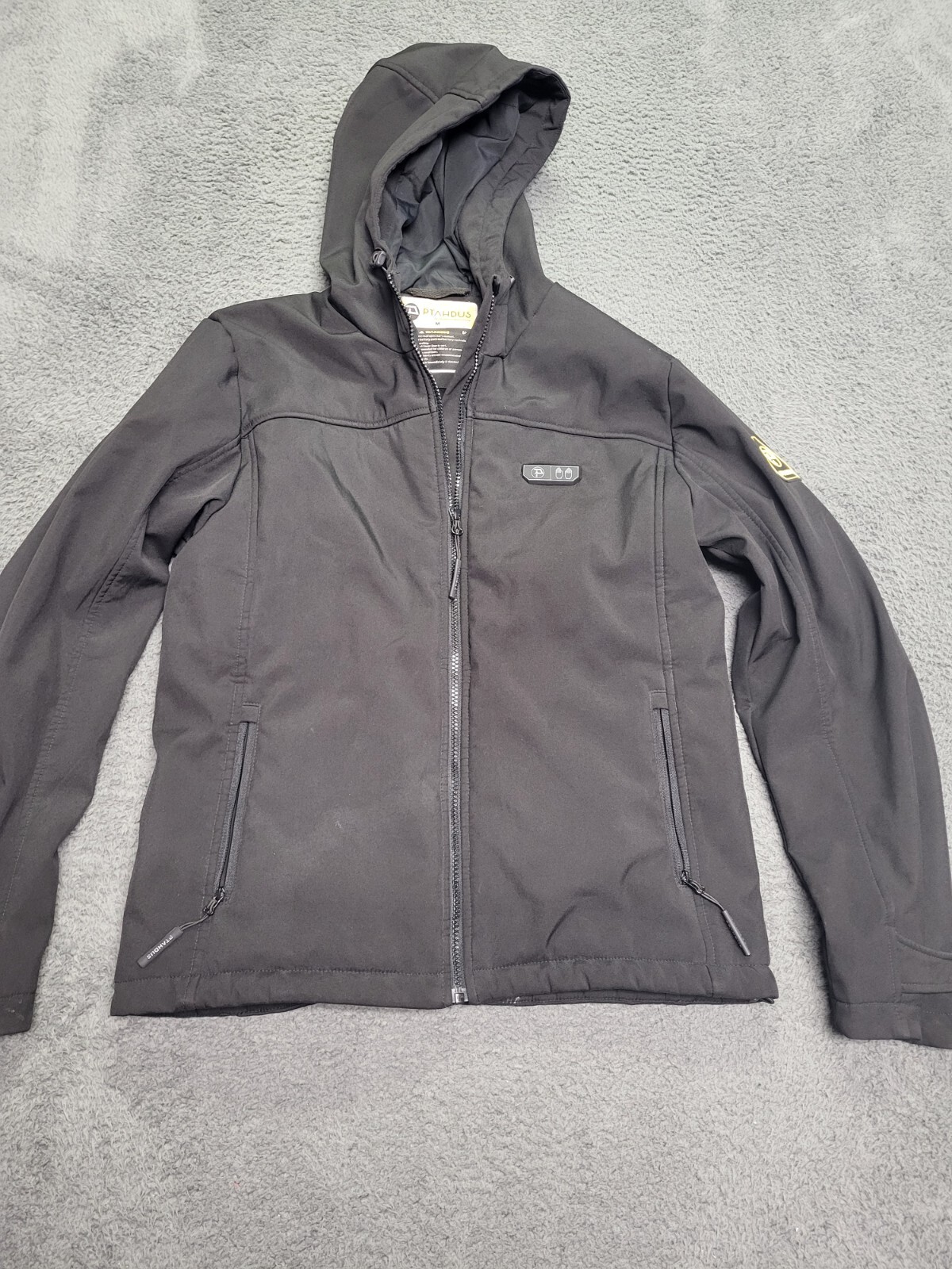 Ptahdus Mens Medium Black Heated Jacket Full Zip No Battery Included
