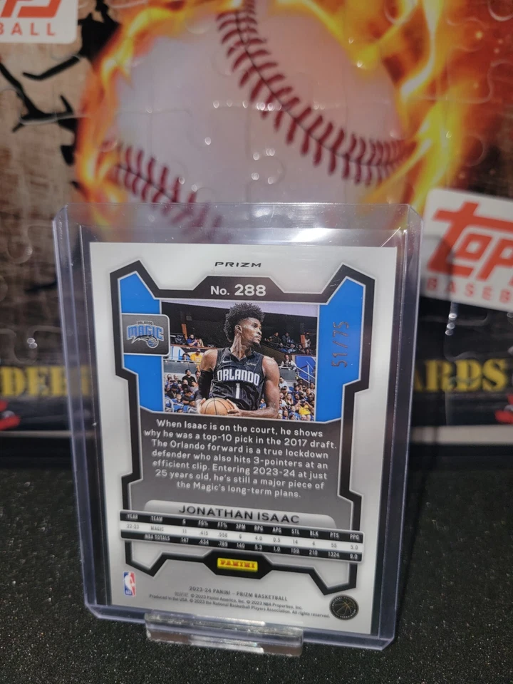 2023-24 Panini Prizm Jonathan Isaac Fast Break Purple /75 SP Orlando Magic - Image 2 of 2