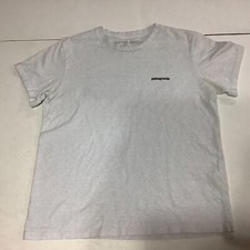Youth Patagonia T-Shirt Size Medium White Recycled Cotton/Polyester