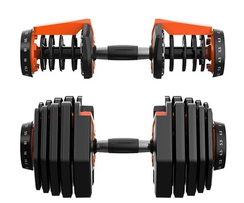VEVOR Regulowane hantle Sprzęt fitness Zestaw treningowy 24/40kg 52,5/90lbs - Zdjęcie 10 z 30