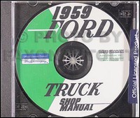 1959 Ford Truck Shop Manuell CD Reparatur Service Pickup F100 F250 F350-F1100
