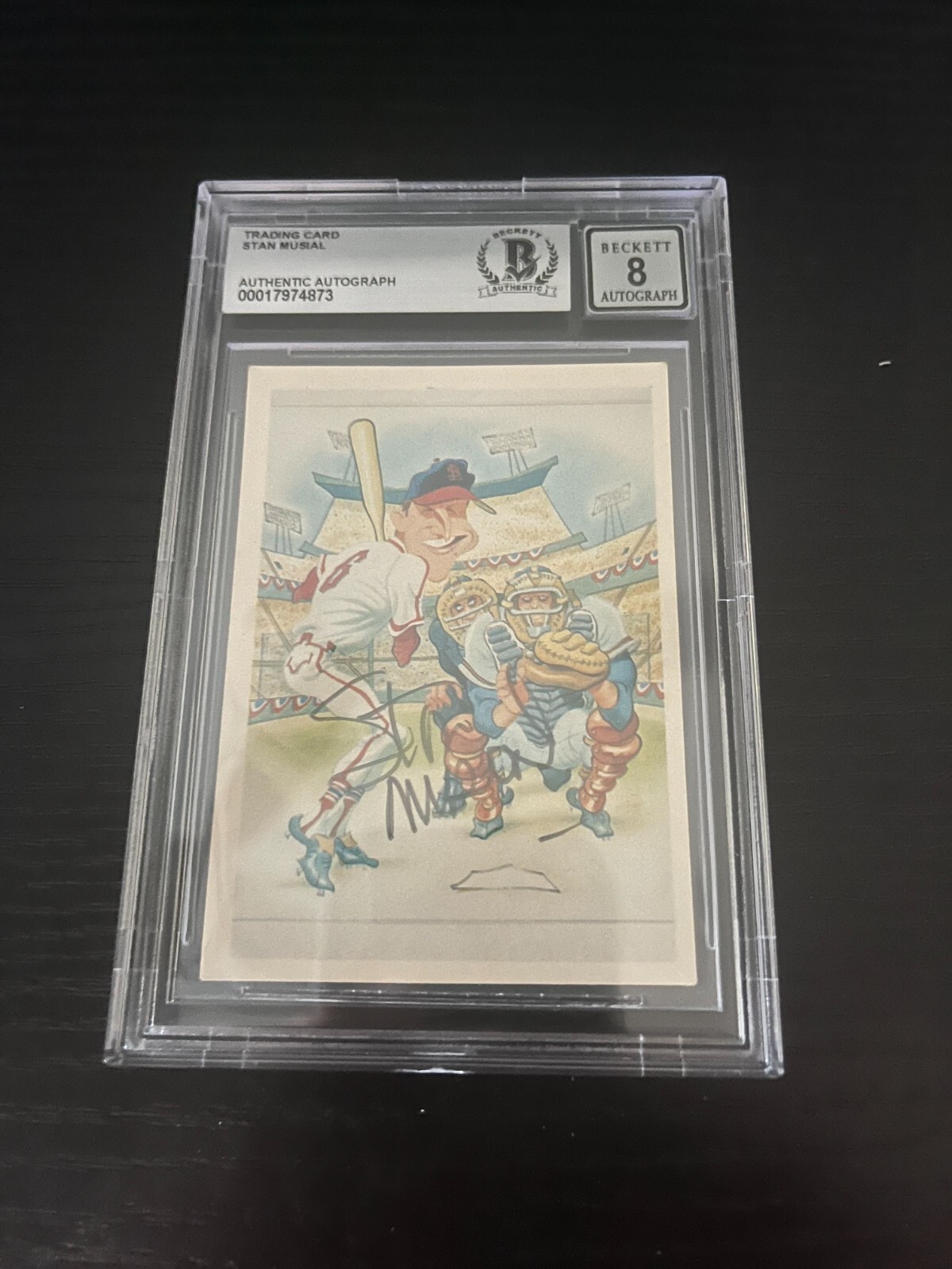 1977-84 TCMA Renata Galasso Stan Musial #3 Beckett Auto 8 Authentic Vintage Card