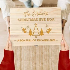 Custom Engraved Wooden Remembering Memorial Christmas Box