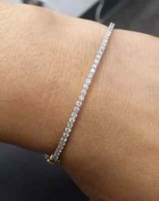 3Ct Round Cut Lab-Created Diamond Women Tennis Bracelet 14k White Gold Over 7"