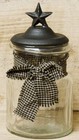 7” Primitive Metal Star Glass Jar Primitive Apothecary Jar Primitive Canister