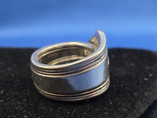 3 anillos de cuchara talla 6 hechos a mano de cubiertos vintage plateados #104 - Imagen 3 de 11