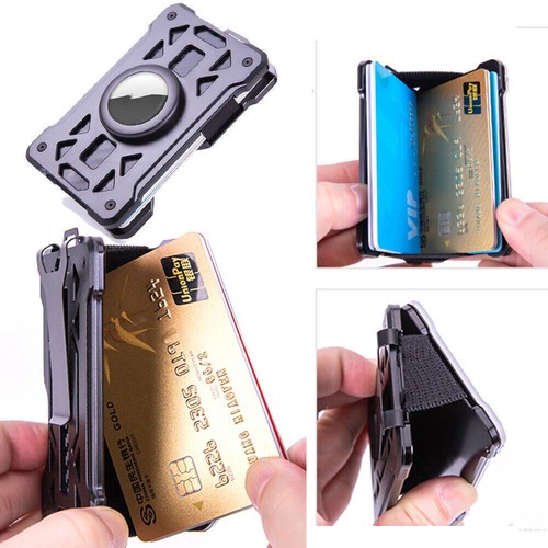 Men's Aluminum RFID Blocking Money Clip Slim Credit ID Card Holder Metal Wallet - Picture 9 of 13
