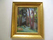ANTIQUE CHARLES BISCHOFF PAINTING MODERNISM LANDSCAPE EXPRESSIONISM LISTED ART