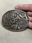 Montana Silversmith Co State of Montana State Seal Brass Belt Buckle — photo 2