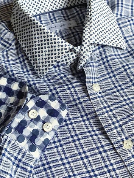 Men Etro Shirt Blue Cotton 36 / S / 44