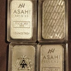 Asahi Refining .999 Fine Silver Bar 1 oz Each Lot of 4 (40 oz Total)