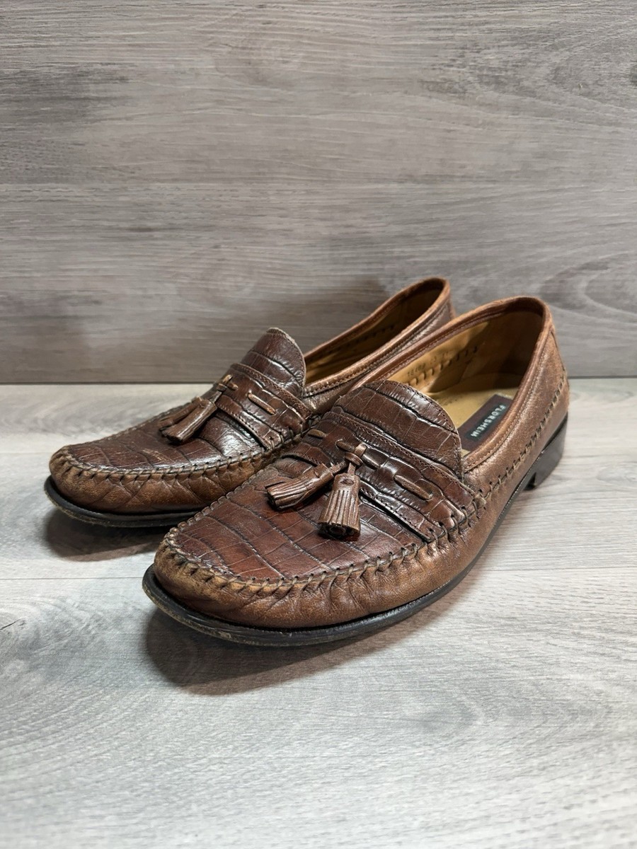 Florsheim Brown Crocodile Slip Ons Slightly Used The Florsheim Shoe Men main image 2