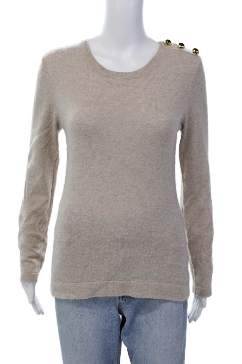 Cortland Park Womens Cashmere Long Sleeve Pullover Sweater Beige Size XSFree Shipping in US $100+ Orders | $6.95 Orders Below