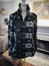 Spyder Womens 1/4 Zip Pullover Sweater Fleece Top Snowflake Fair Isle Purple 12