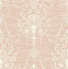 Pink Damask Wallpaper - Summer Park - Wallquest - RV20801 SAMPLE