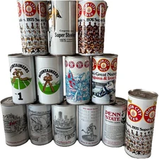 Pittsburgh Brewing Iron City Beer Can Lot (13) Steelers Pirates Mountaineers Etc