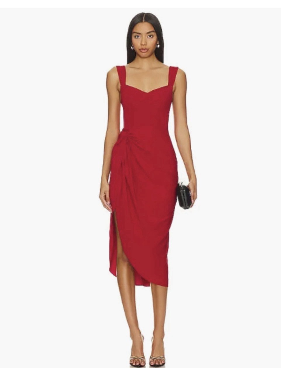 Yumi Kim Billy Dress XS Burgundy Sheath Midi Sweetheart Sleeveless Ruched Zip