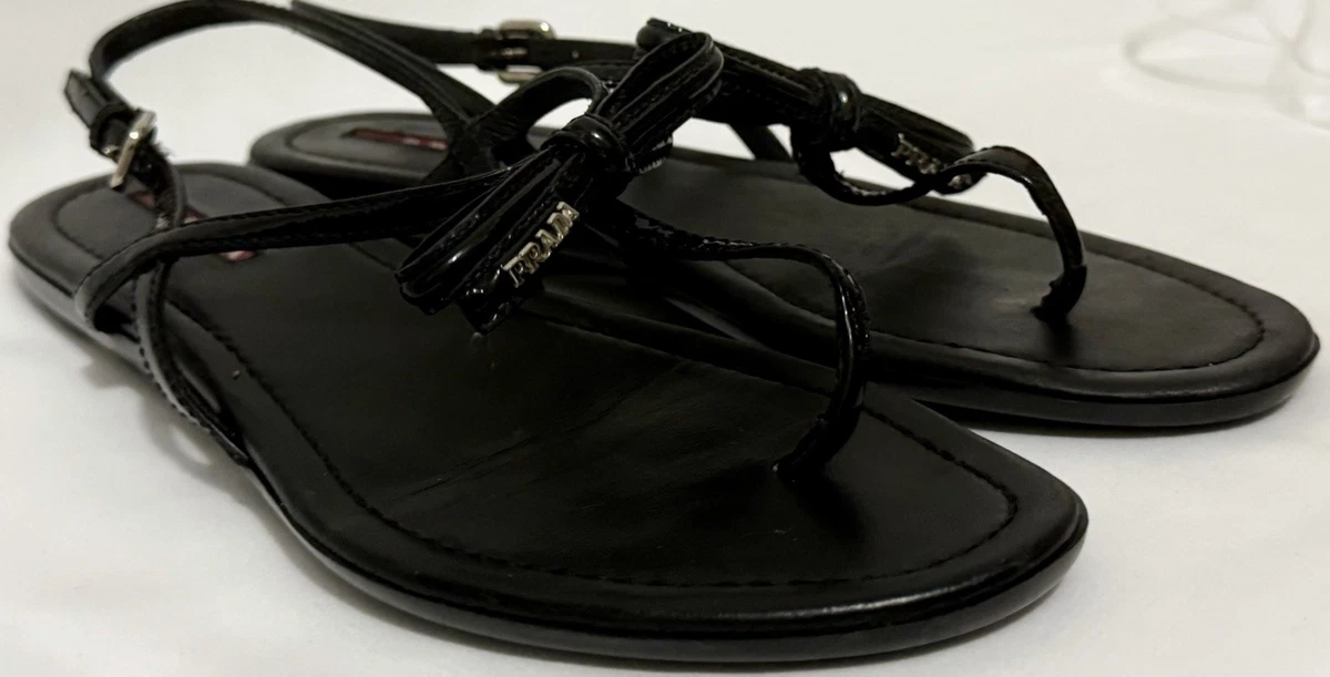 25+ PRADA Women's Patent Leather Sandals and Flip Flops for sale