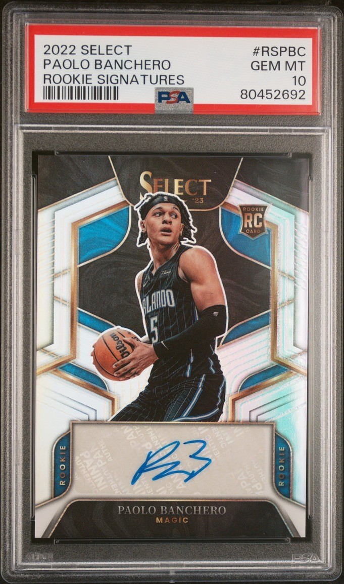 2022 Panini Select Rookie Signatures Silver Auto Paolo Banchero /249 SP | PSA 10