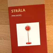 Ikea Design Lukas Bazle, Strala Tischlampe Rot ,Batteriebetriebend,39cm hoch