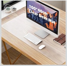 Desk Mat Transparent 100 x 40 cm Clear Pad Table Protector Non-Slip Waterproof