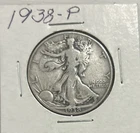 1938 P Silver Walking Liberty Half Dollar Collectors Choice