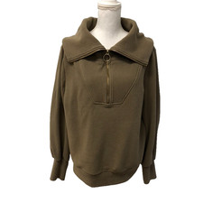 Varley Vine Half Zip Sweatshirt Womens Medium Ottoman Brown Pullover Oversize