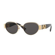 VALENTINO Garavani VA 2037 Round Small Sunglasses Smoke Gold VLogo Rockstud