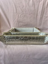 Paul Costelloe golden leather trinket baskets set of 2 - CG O05