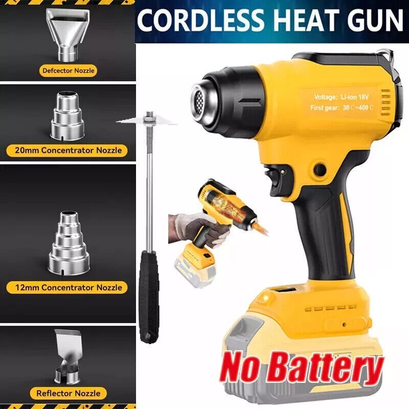 Cordless Heat Gun Hot Air Gun For Dewalt 20V 20 Volt Max Li-ion Battery DCB208-2