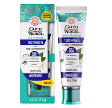 GuruNanda Fluoride-Free Whitening Toothpaste Neem Hydroxyapatite CocoMint 4.2 oz