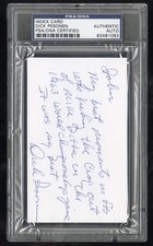 Dick Pesonen Hand Signed Index Card Beating Mike Ditka Inscription PSA DNA