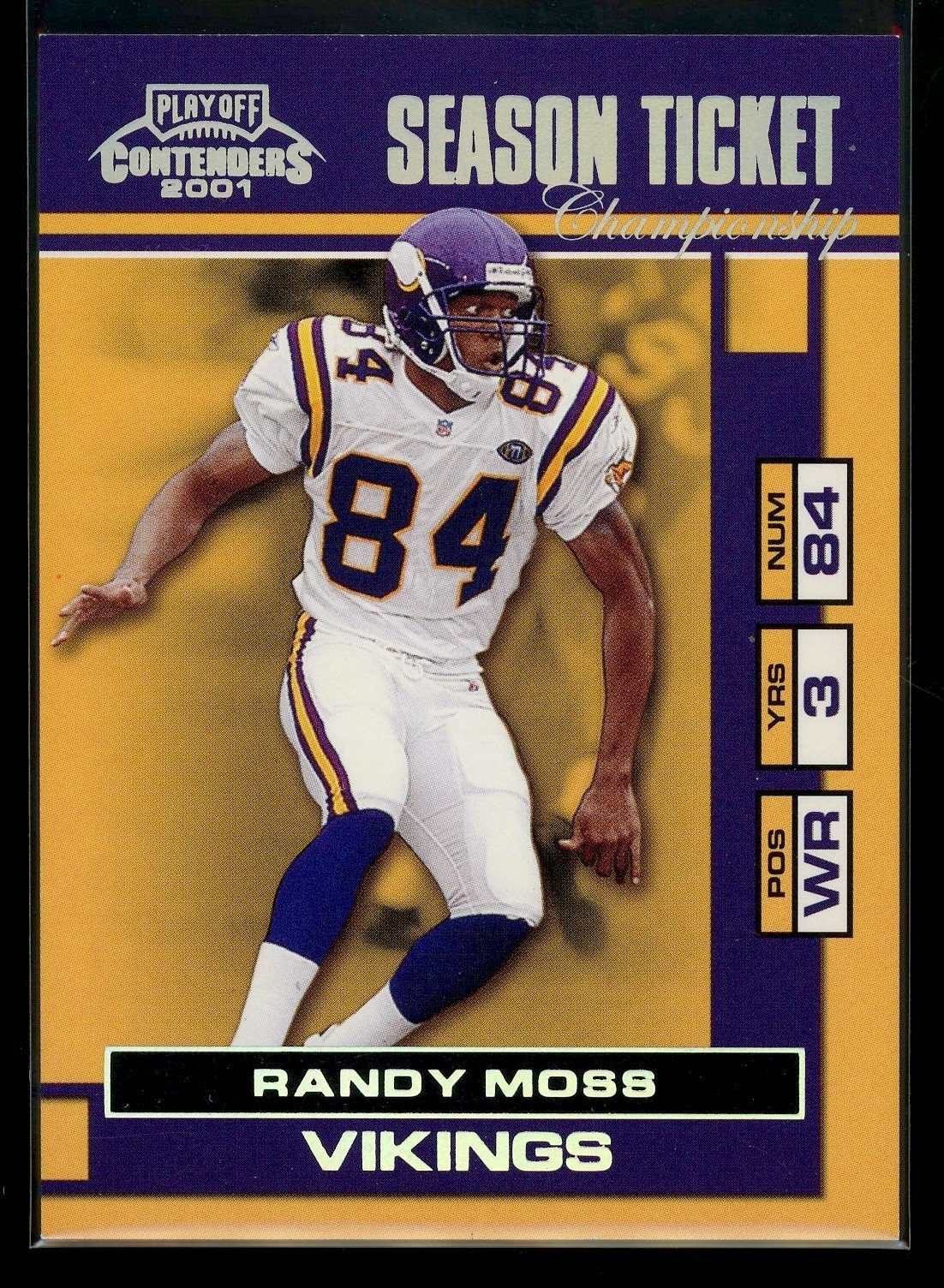 2001 Playoff Contenders Championship Ticket #51 Randy Moss /100