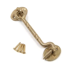 4 Inch Solid Antique Brass Privacy Hook Eye Latch, Window Cabinet Gate Lock
