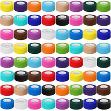 Treela 64 Pack 1" x 5 Yards Self Adhesive Cohesive Bandage Wraps, Elastic Breath