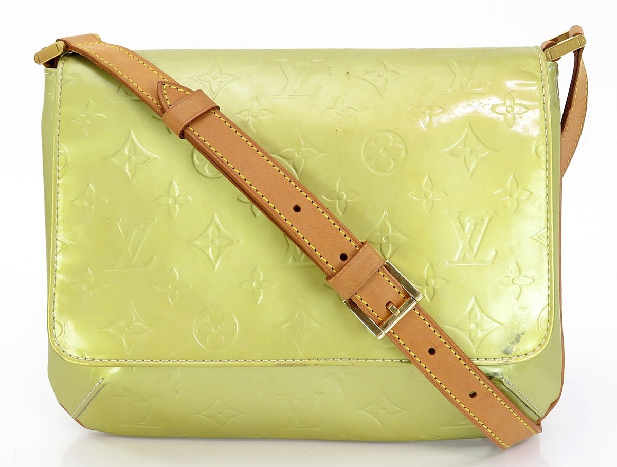 Auth LOUIS VUITTON Thompson Street Silver (Yellow) Vernis Shoulder