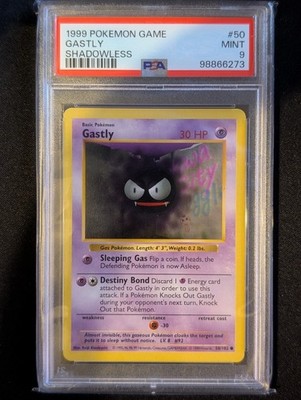 Pokémon TCG Gastly 50/102 Base Set Shadowless PSA 9