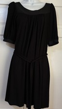 NWT Guess Jeans Soft Jersey Belted Mini Dress Black Medium