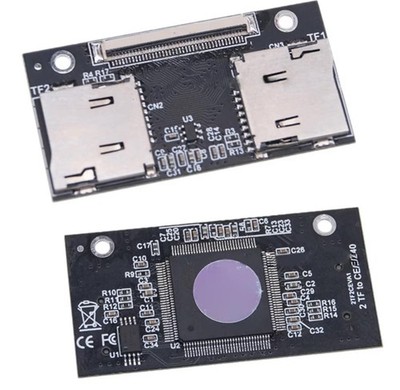 Dual TF(micro sd) Memory Card To CE/zif SSD adapter for iPod iPV